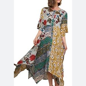 Umgee New Patchwork Boho Dress